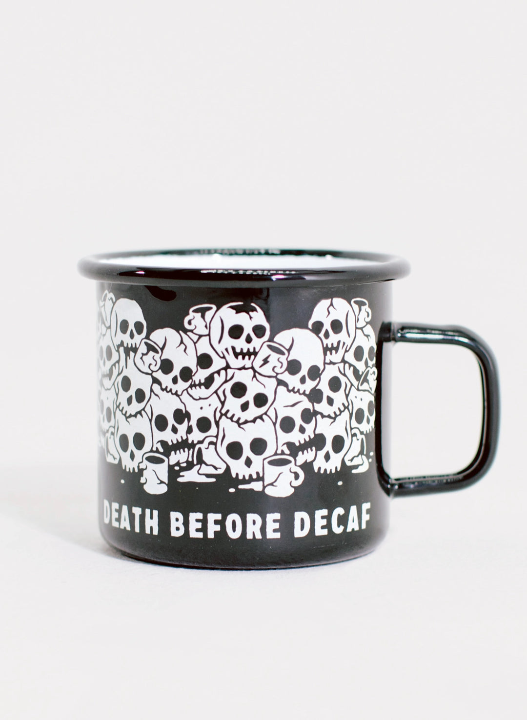 Death Before Decaf Enamel Coffee Mug
