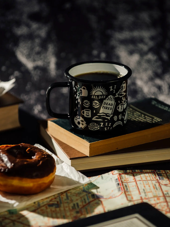 Dead Tired Enamel Coffee Mug