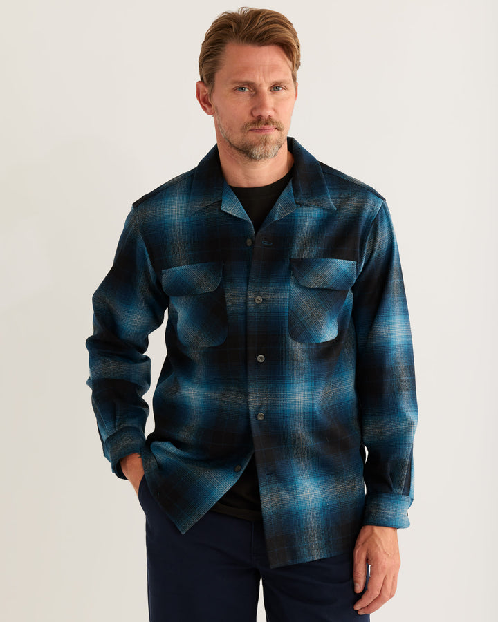Plaid Board Shirt - Turquoise Ombre