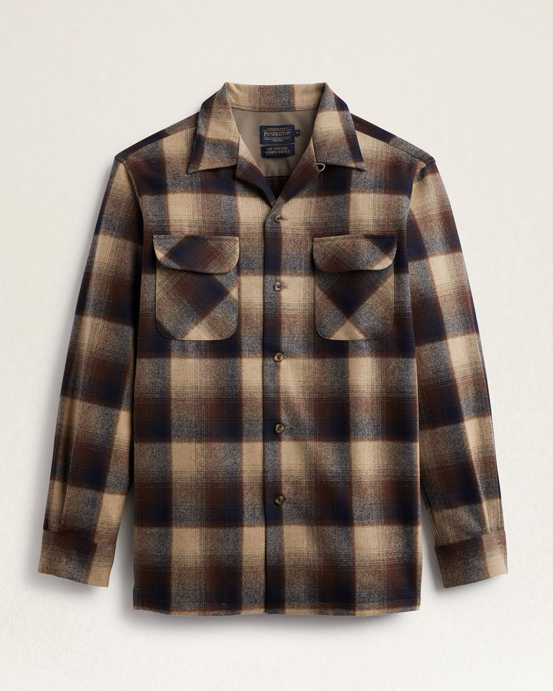Plaid Board Shirt - Brown &amp; Navy Ombre