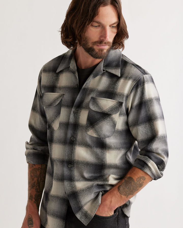 Plaid Board Shirt - Tan/Slate Ombre
