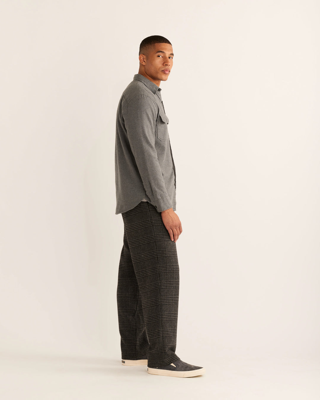 Burnside Flannel Shirt - Charcoal Heather