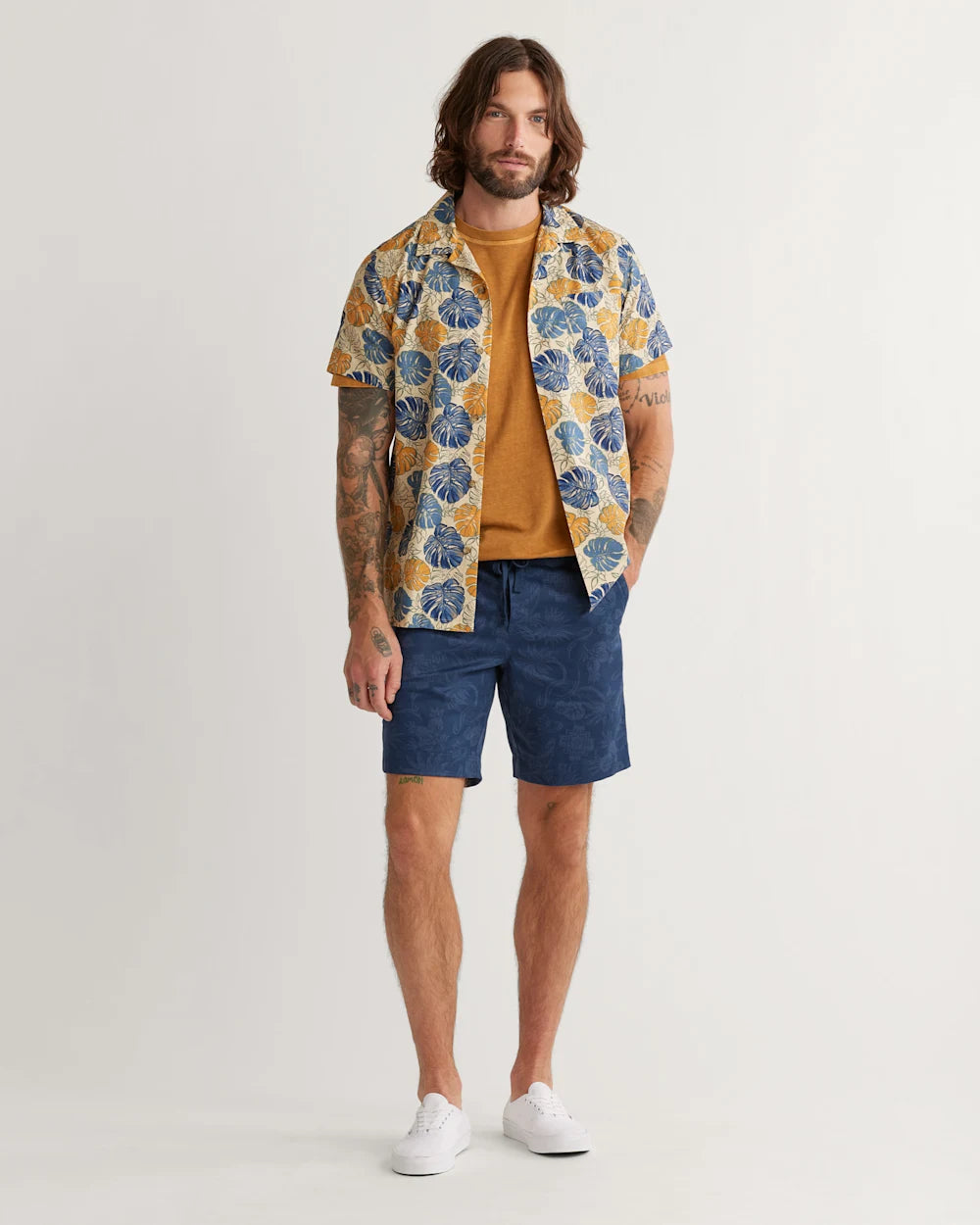 Aloha Short Sleeve - Tan Monstera