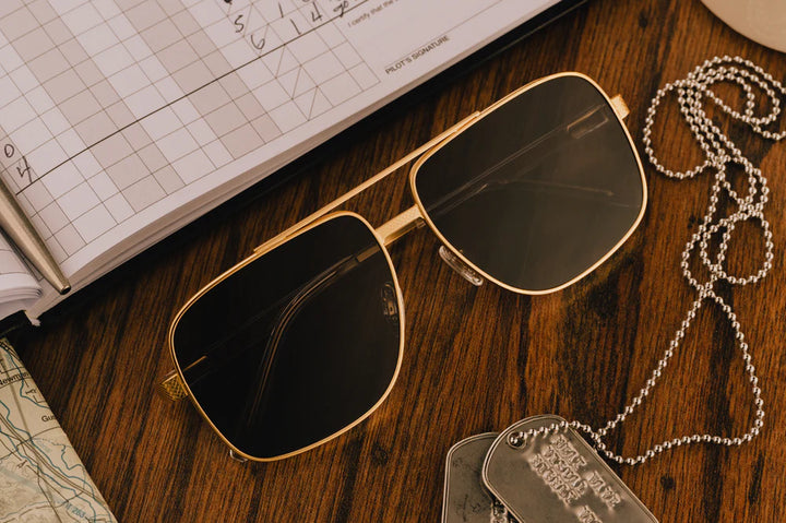 Nimitz Gold Frame Black Lens