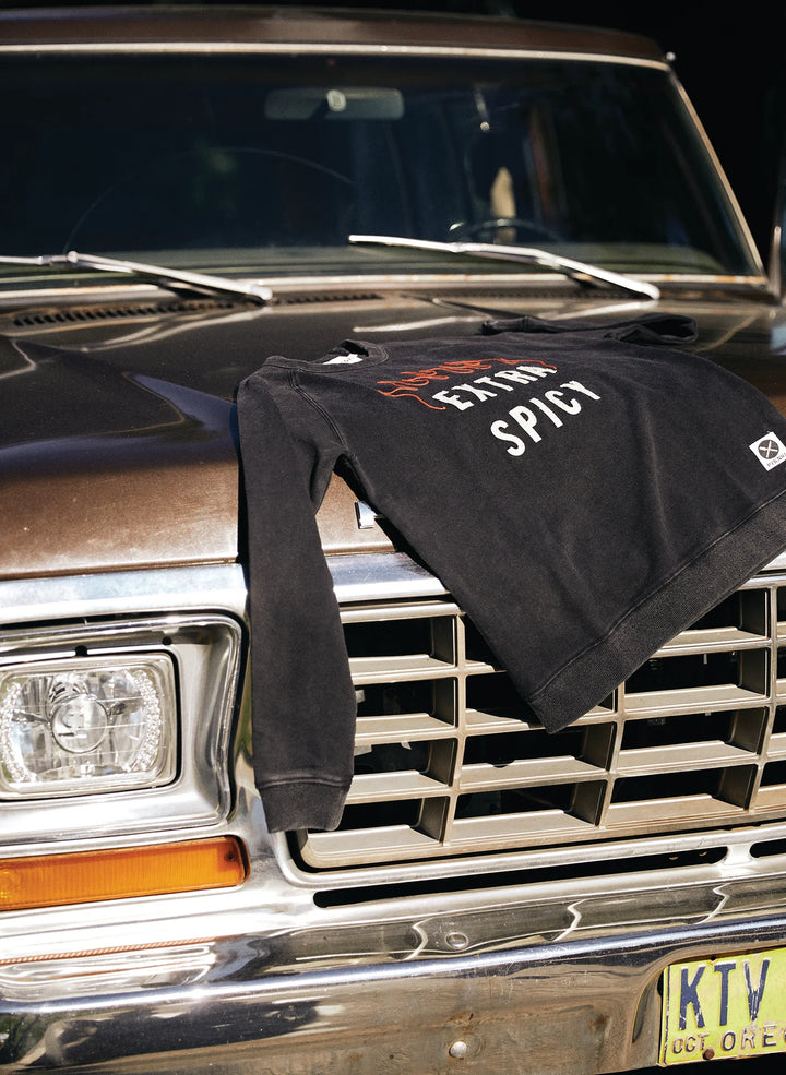 Extra Spicy Chainstitch &amp; Felt Crewneck Sweatshirt