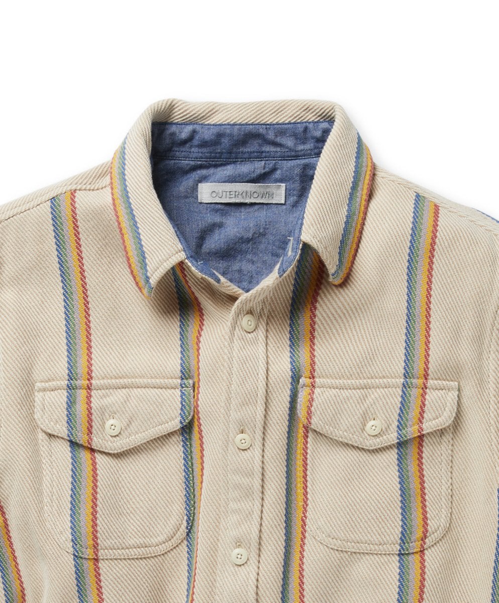 Blanket Shirt Wheat Rainbow Stripe