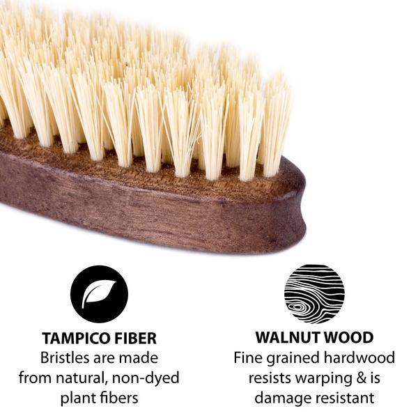 Vegan Pocket Beard Brush, 100% Natural Tampico Fiber Bristle, Firm