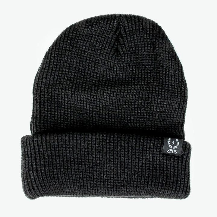 Ribbed Knit Beanie - Black
