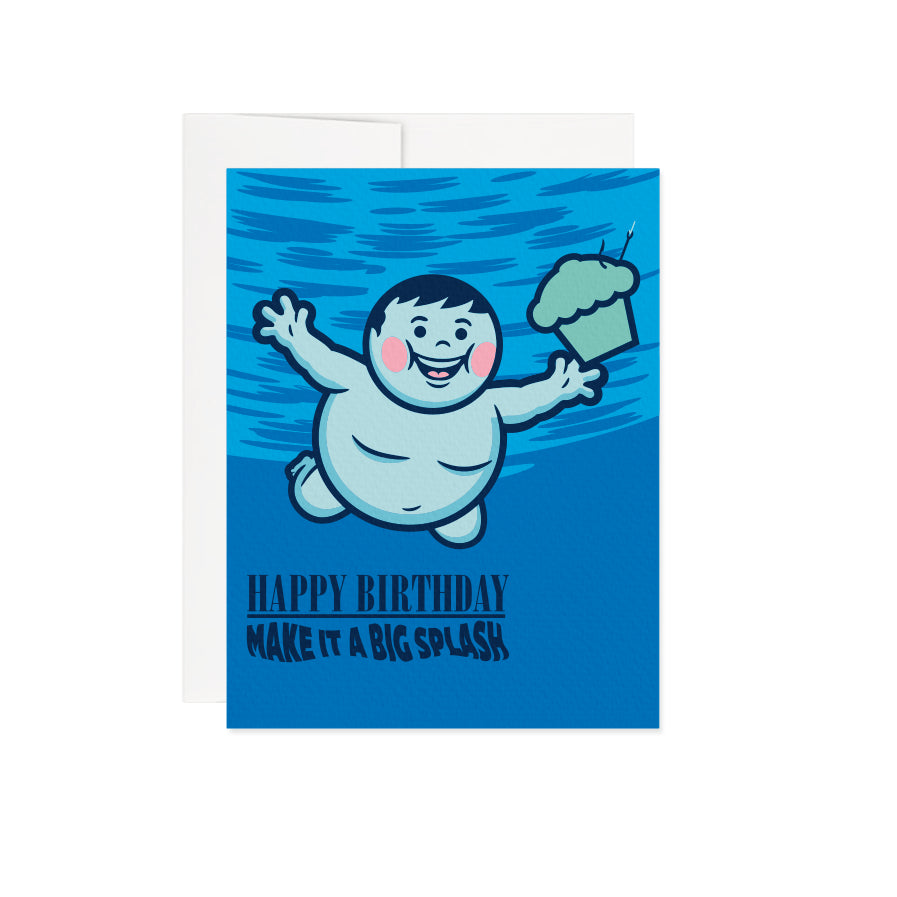 Make a Splash Birthday Greeting Card - A2 / Blank Interior