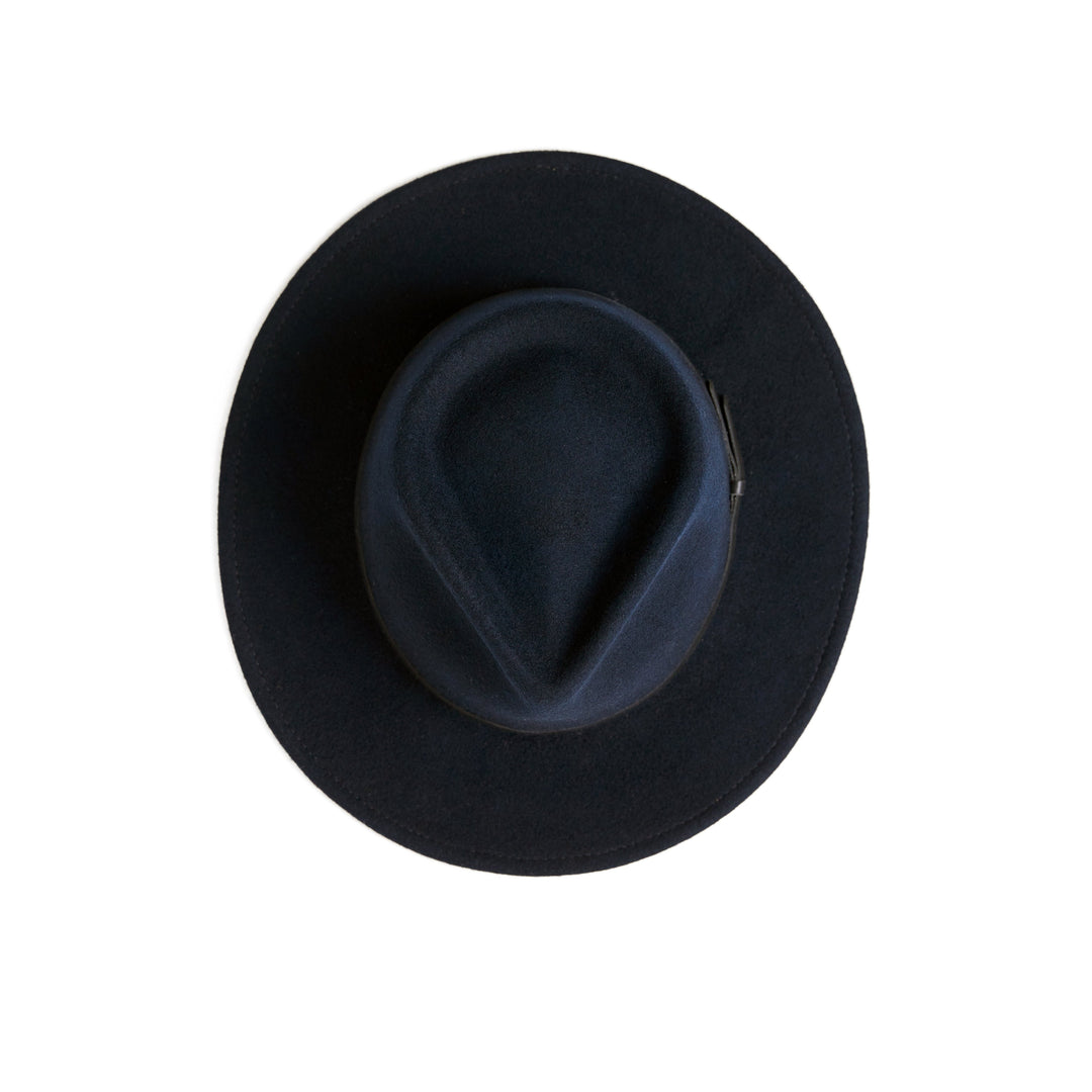 Yellow 108 Eastwood Fedora - Navy