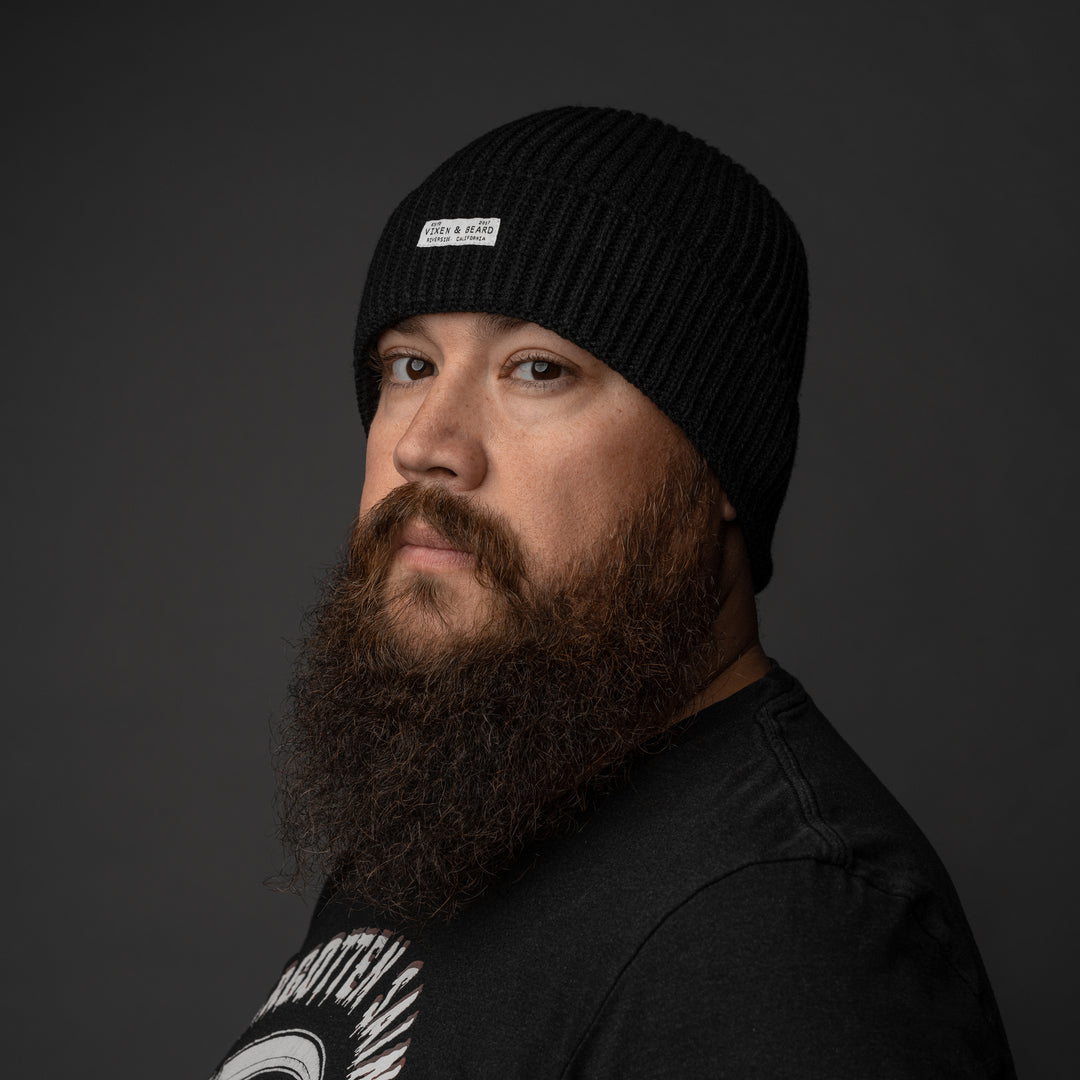 Established Cable Knit Beanie - Black