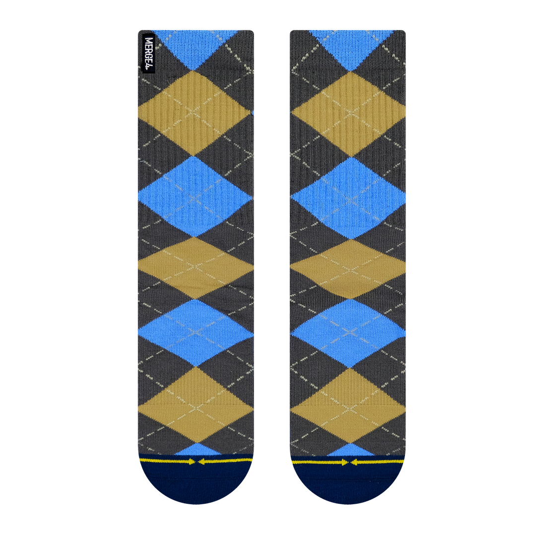 Spidey Argyle Blue Bamboo Socks - Large
