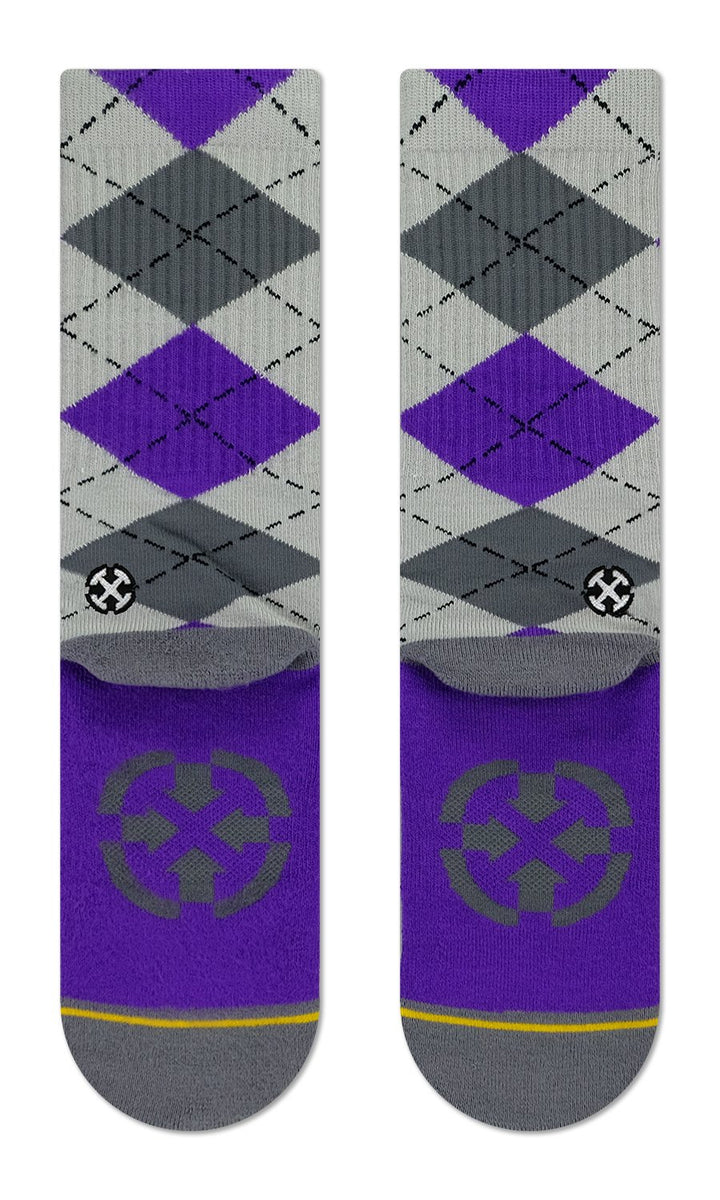 Spidey Argyle Grey Bamboo Socks - Large