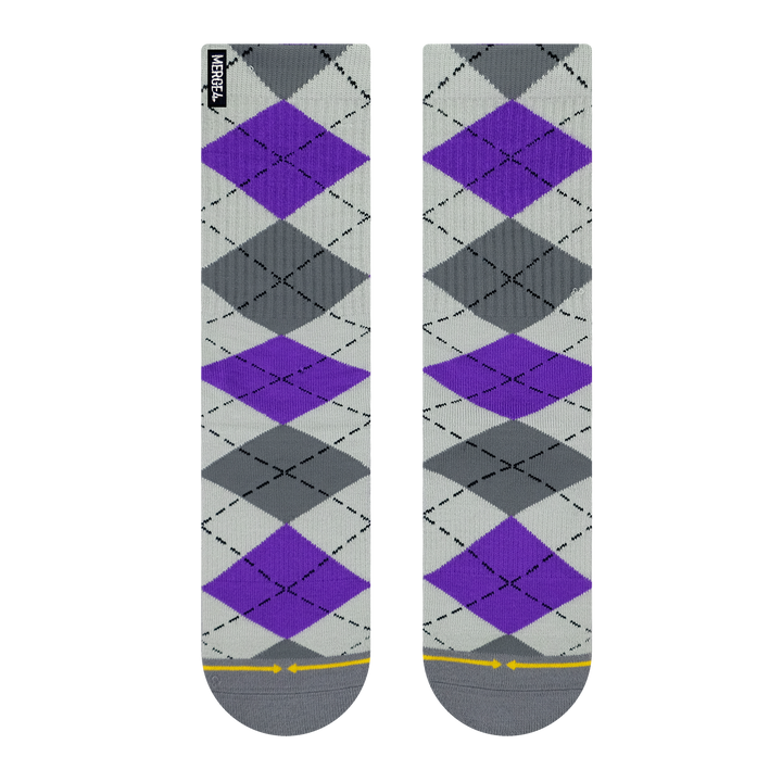 Spidey Argyle Grey Bamboo Socks - Large