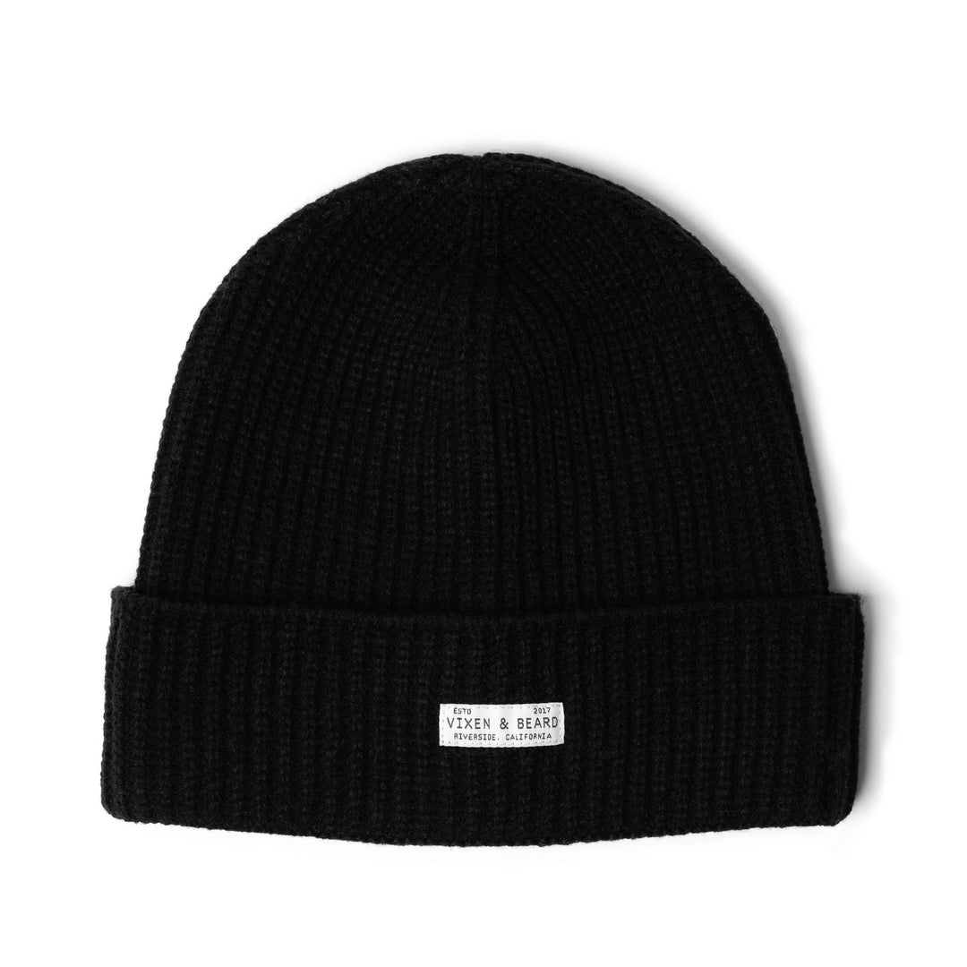 Established Cable Knit Beanie - Black