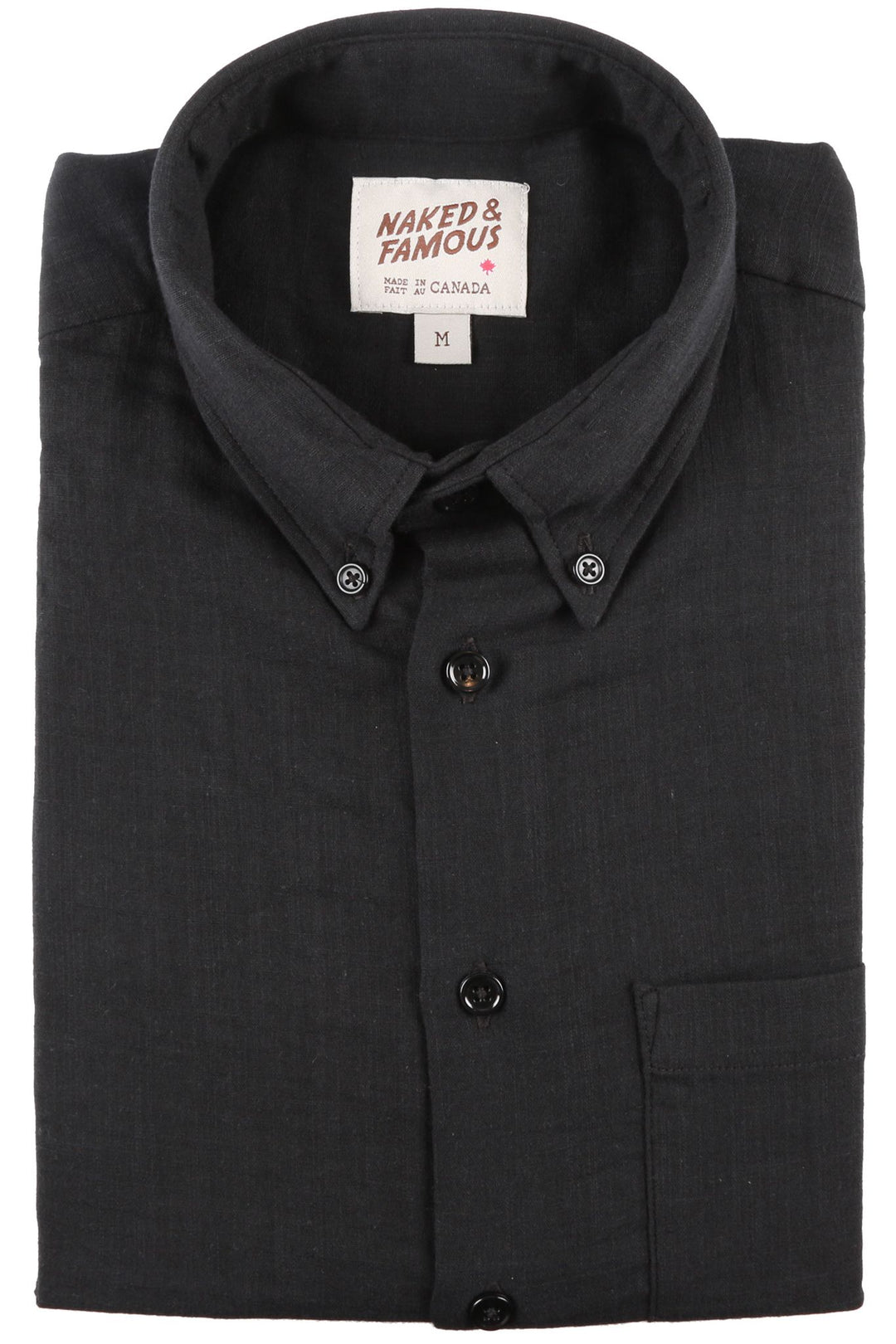 Short Sleeve Easy Shirt - Double Weave Gauze Slub - Black