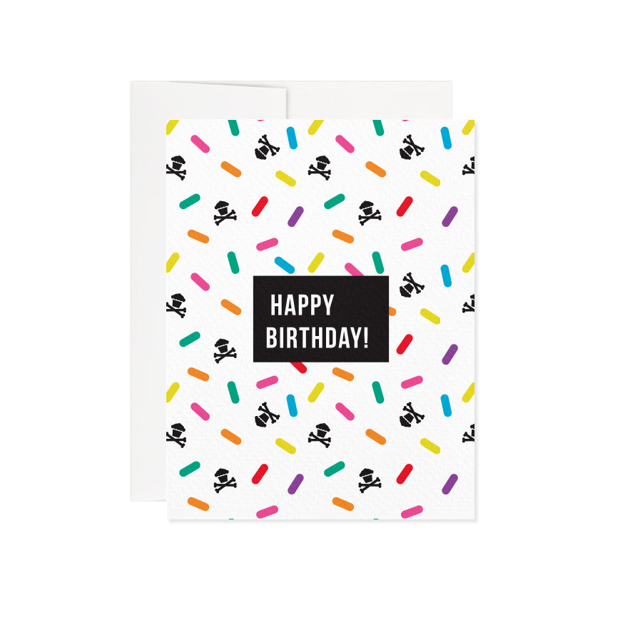 Sprinkles (White) Birthday Card - A2 / Blank Interior