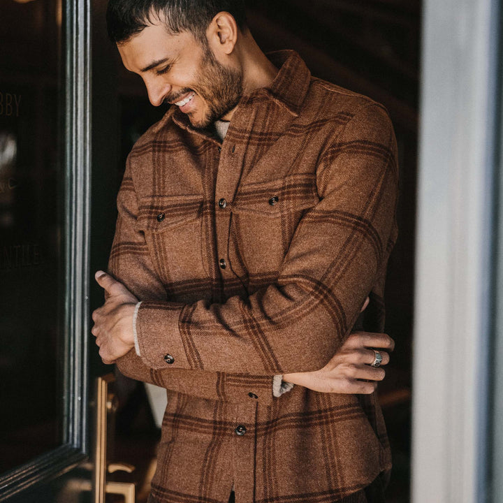 The Maritime Shirt in Espresso Plaid Wool