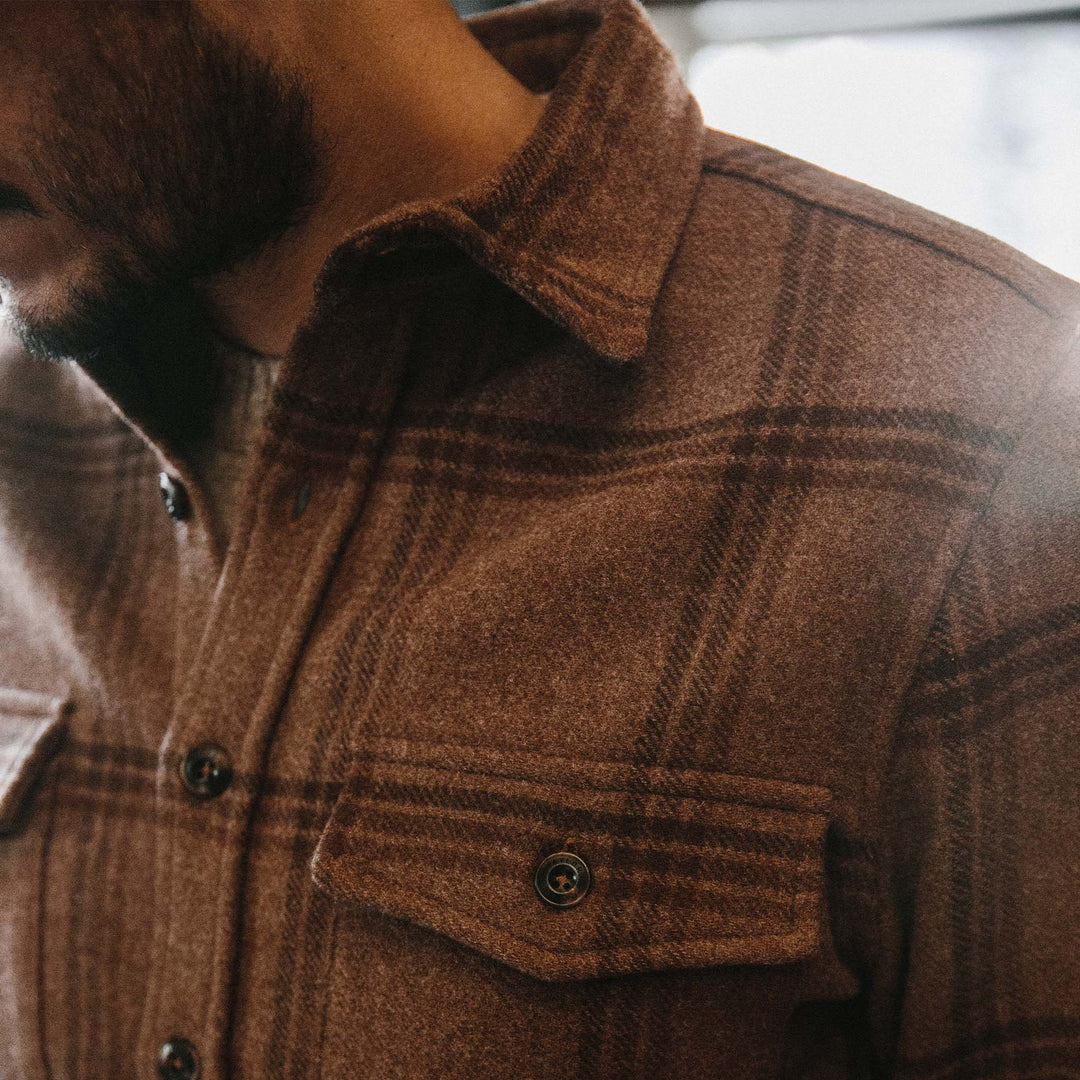 The Maritime Shirt in Espresso Plaid Wool