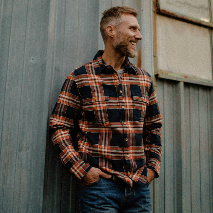 The Ledge Shirt in Rust Plaid