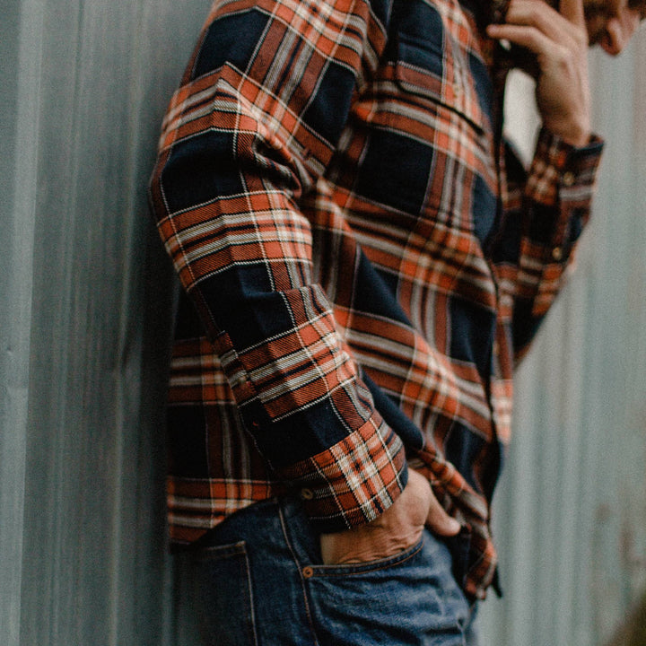 The Ledge Shirt in Rust Plaid